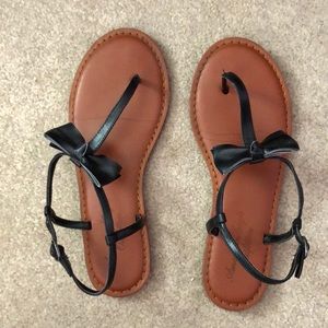 Black Bow gladiator sandals